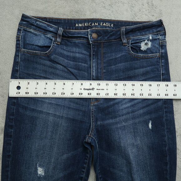 American Eagle Jeans Womens 14 Short Highest-Rise Jegging 26.5" Inseam Destroyed - Picture 7 of 16